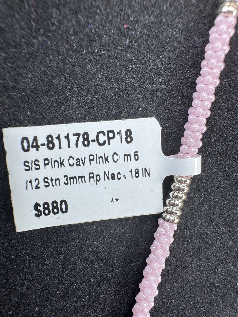LAGOS Light Pink Beaded Necklace with Silver Accents - Picture 4 of 5